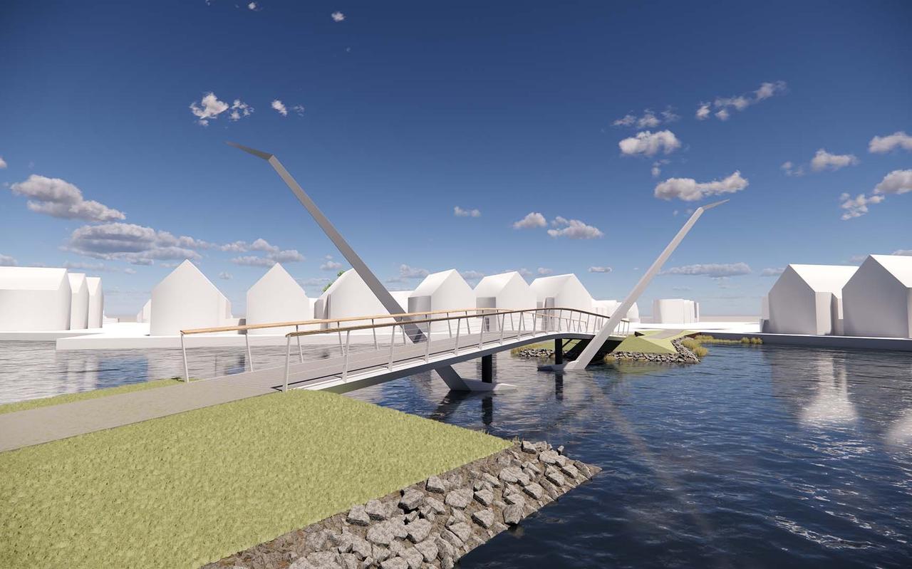 Impressie van de nieuwe brug van architectenbureau IPV Delft.