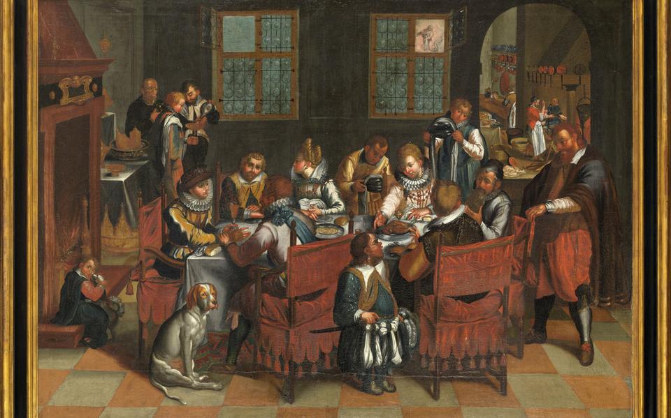 Een adelijke familie aan tafel. Over deze taferelen vertelden Iris Witzenburg (23) en Herman van Vliet (64) op donderdagmiddag.