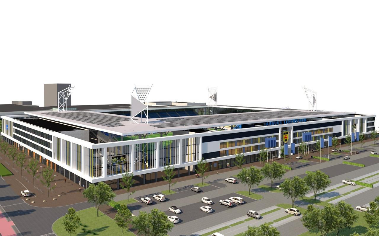 Ontwerp van het Cambuurstadion. Ontwerp van het Cambuurstadion.