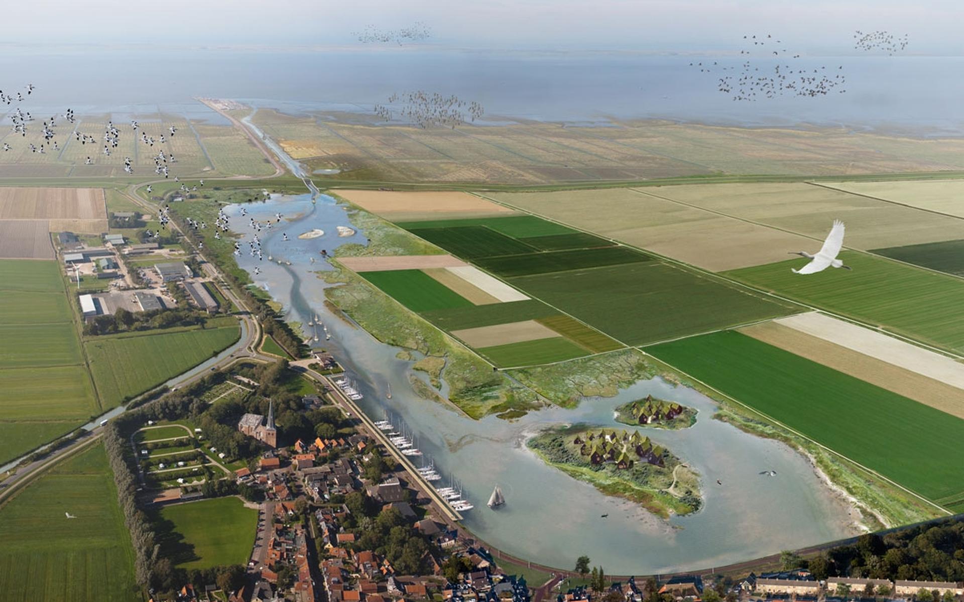 Impressie van het plan Holwerd aan Zee.