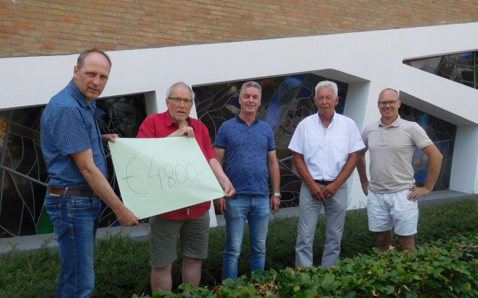 Marktcommissie Sionskerk Oudeschoot overhandigt cheque van 4800 euro aan de Voedselbank Heerenveen