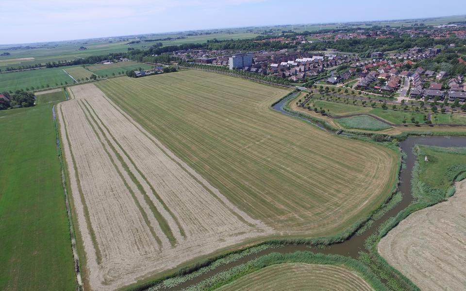 Het beoogde gebied voor de nieuwbouw in Bolsward.