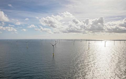 Een windpark in de Noordzee. 