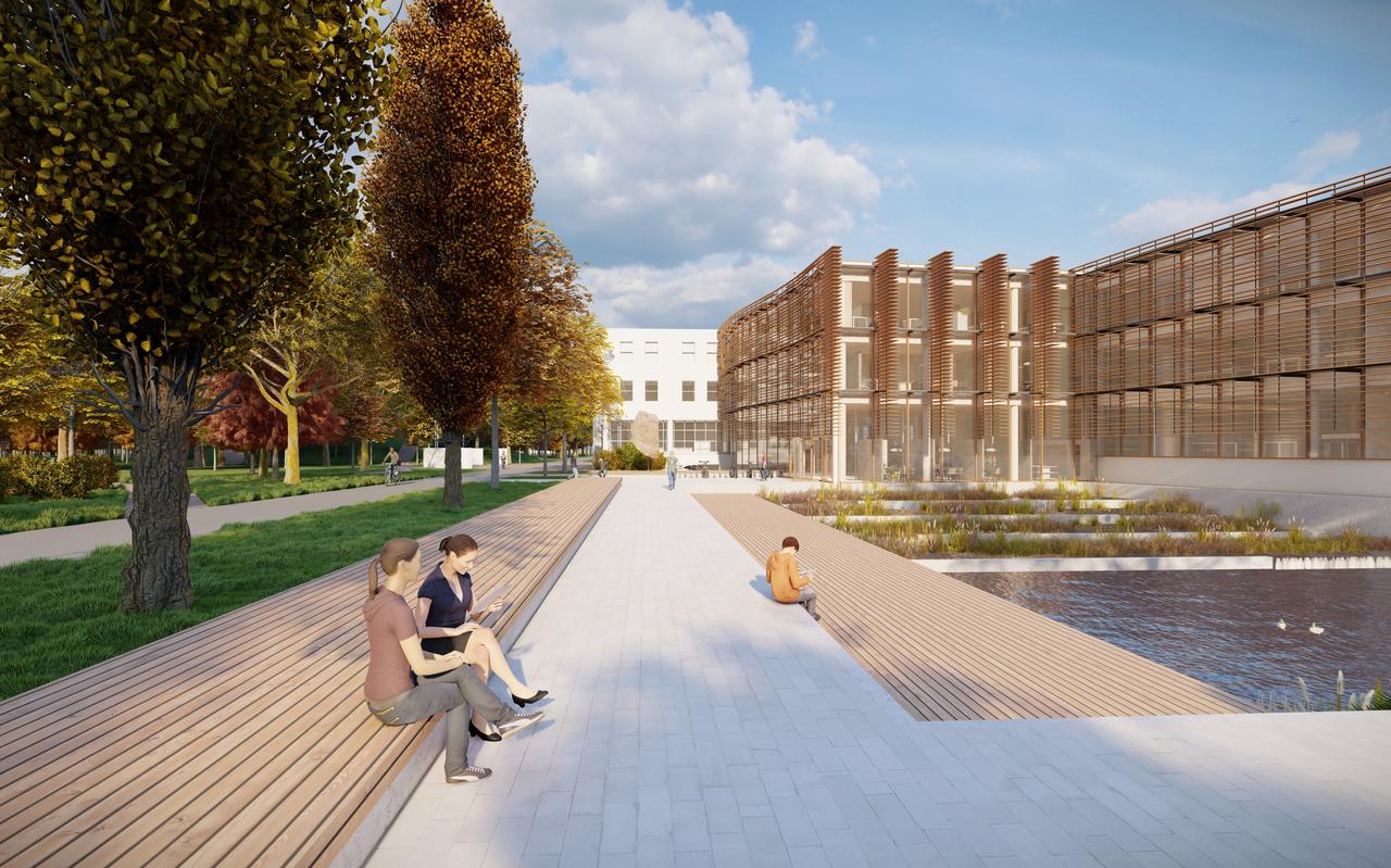 Impressie van de uitbreiding van het gemeentehuis. Impressie van de uitbreiding van het gemeentehuis.