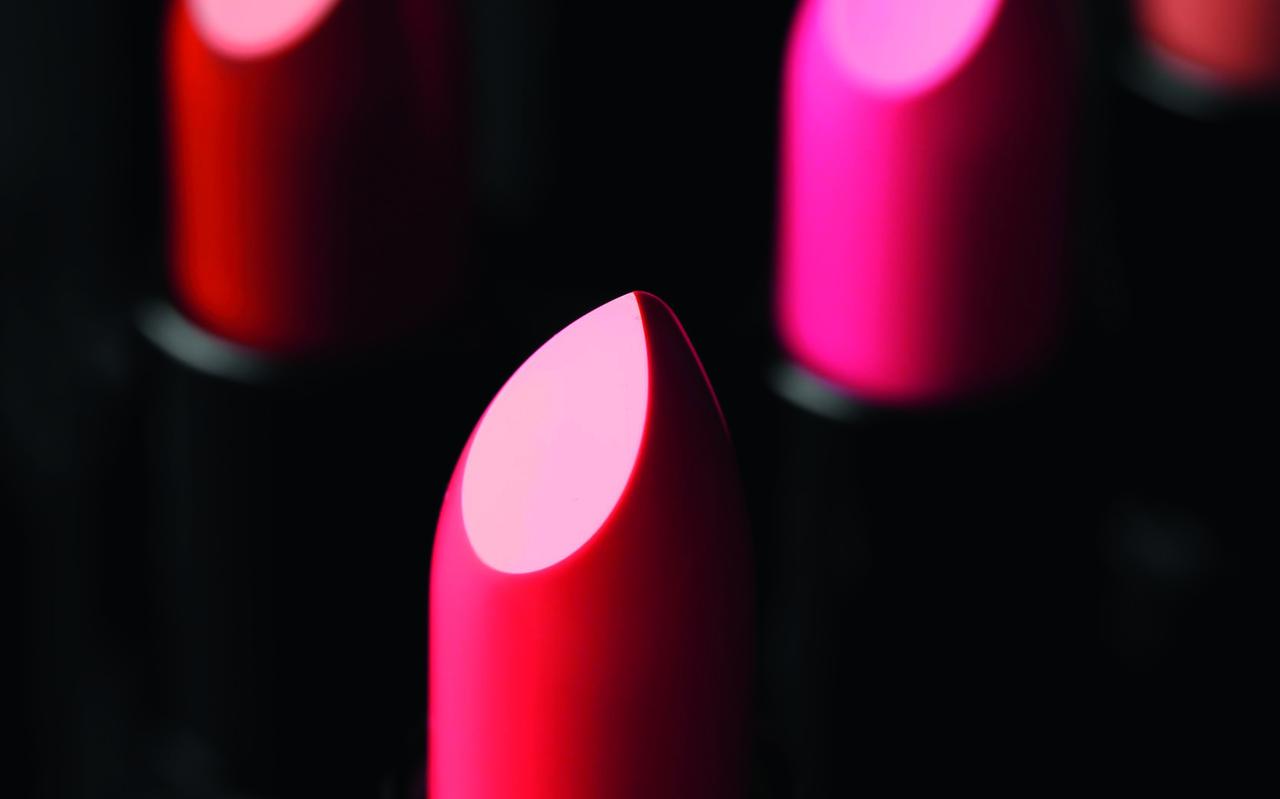 Many lipsticks in different shades, closeup Many lipsticks in different shades, closeup
