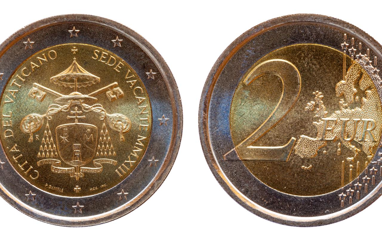 Een munt van 2 euro. Foto: Shutterstock