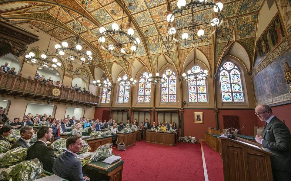 Archieffoto van installatie Provinciale Staten in 2019. Foto Hoge Noorden/Jacob van Essen