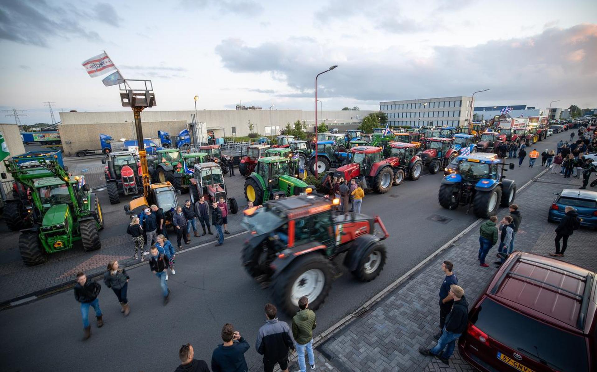 Boeren blokkeerden het distributiecentrum van de Aldi in Drachten 12 december.